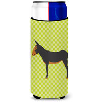 "Caroline's Treasures Catalan Donkey Green Decorative Can Hugger, Slim, Multicolor"
