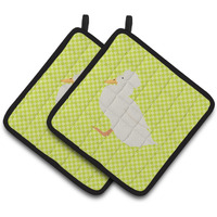 "Caroline's Treasures Crested Duck Green Decorated Pot Holder, 7.5"" x 7.5"""
