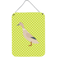 "Caroline's Treasures West Harlequin Duck Green Metal Print, 16hx12w, Multicolor"