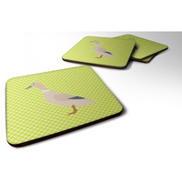 "Caroline's Treasures West Harlequin Duck Green Decorative coasters, 3.5, Multicolor"