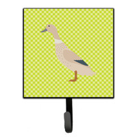 "Caroline's Treasures West Harlequin Duck Green Wall Hook, Small, Multicolor"