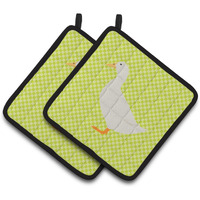 "Caroline's Treasures American Pekin Duck Green Decorated Pot Holder, 7.5"" x 7.5"""