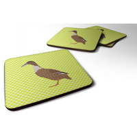 "Caroline's Treasures Dutch Hook Bill Duck Green Decorative coasters, 3.5, Multicolor"