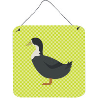 "Caroline's Treasures Green Blue Swedish Duck Metal Print, 6"" H x 6"" W"