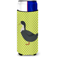 "Caroline's Treasures Blue Swedish Duck Green Decorative Can Hugger, Slim, Multicolor"