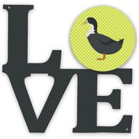 "Caroline's Treasures Blue Swedish Duck Green Metal Artwork Love wall-decor, Multicolor"