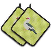 "Caroline's Treasures Muscovy Duck Green Decorated Pot Holder, 7.5"" x 7.5"""