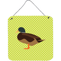 "Caroline's Treasures Green Silver Bantam Duck Metal Print, 6"" H x 6"" W"