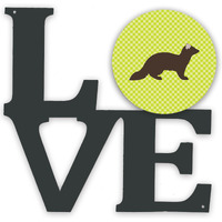 "Caroline's Treasures Sable Marten Green Metal Artwork Love wall-decor, Multicolor"