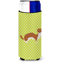 "Caroline's Treasures Weasel Green Decorative Can Hugger, Slim, Multicolor"