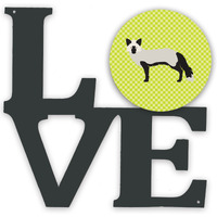 "Caroline's Treasures Silver Fox Green Metal Artwork Love wall-decor, Multicolor"
