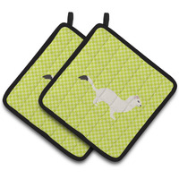 "Caroline's Treasures Stoat Short-tailed Weasel Green Decorated Pot Holder, 7.5"" x 7.5"""
