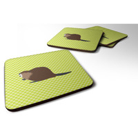 "Caroline's Treasures Eurasian Beaver Green Decorative coasters, 3.5, Multicolor"