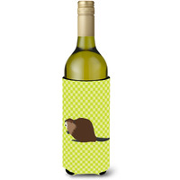 "Caroline's Treasures Eurasian Beaver Green Decorative Bottle Hugger, 750 ml, Multicolor"