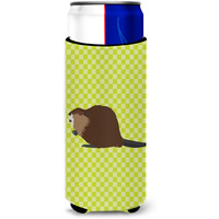 "Caroline's Treasures Eurasian Beaver Green Decorative Can Hugger, Slim, Multicolor"