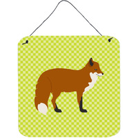 "Caroline's Treasures Green Red Fox Metal Print, 6"" H x 6"" W"