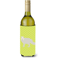 "Caroline's Treasures White Arctic Fox Green Decorative Bottle Hugger, 750 ml, Multicolor"