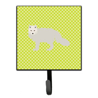 "Caroline's Treasures White Arctic Fox Green Wall Hook, Small, Multicolor"