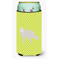 "Caroline's Treasures White Arctic Fox Green Decorative Can Hugger, Tall Boy, Multicolor"