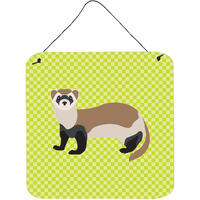 "Caroline's Treasures Green Ferret Metal Print, 6hx6w"