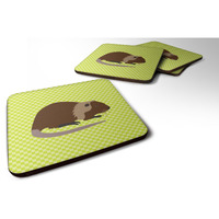 "Caroline's Treasures Coypu Nutria River Rat Green Decorative coasters, 3.5, Multicolor"