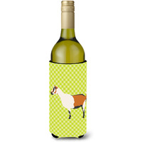 "Caroline's Treasures Alpine Goat Green Decorative Bottle Hugger, 750 ml, Multicolor"