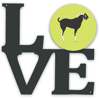 "Caroline's Treasures Black Bengal Goat Green Metal Artwork Love wall-decor, Multicolor"