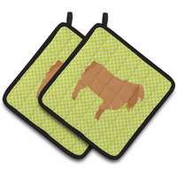 "Caroline's Treasures American Lamancha Goat Green Decorated Pot Holder, 7.5"" x 7.5"""