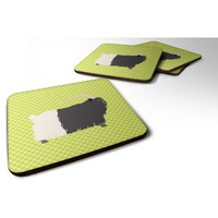 "Caroline's Treasures Welsh Black-Necked Goat Green Decorative coasters, 3.5, Multicolor"