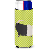 "Caroline's Treasures Welsh Black-Necked Goat Green Decorative Can Hugger, Slim, Multicolor"
