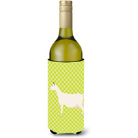 "Caroline's Treasures Saanen Goat Green Decorative Bottle Hugger, 750 ml, Multicolor"