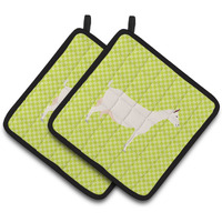 "Caroline's Treasures Saanen Goat Green Decorated Pot Holder, 7.5"" x 7.5"""