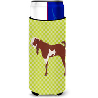 "Caroline's Treasures Jamnapari Goat Green Decorative Can Hugger, Slim, Multicolor"
