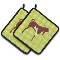 "Caroline's Treasures Jamnapari Goat Green Decorated Pot Holder, 7.5"" x 7.5"""