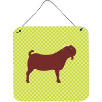 "Caroline's Treasures Green Kalahari Red Goat Metal Print, 6"" H x 6"" W"