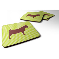 "Caroline's Treasures Kalahari Red Goat Green Decorative coasters, 3.5, Multicolor"