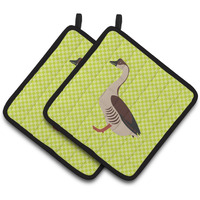 "Caroline's Treasures Chinese Goose Green Decorated Pot Holder, 7.5"" x 7.5"""