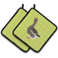 "Caroline's Treasures Toulouse Goose Green Decorated Pot Holder, 7.5"" x 7.5"""