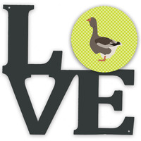 "Caroline's Treasures Toulouse Goose Green Metal Artwork Love wall-decor, Multicolor"