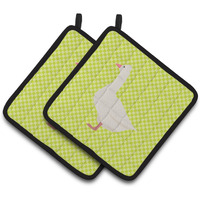 "Caroline's Treasures Roman Goose Green Decorated Pot Holder, 7.5"" x 7.5"""