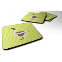 "Caroline's Treasures Pomeranian Rogener Goose Green Decorative Coasters, 3.5"", Multicolor"