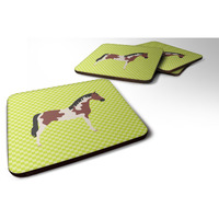 "Caroline's Treasures Pinto Horse Green Decorative Coasters, 3.5"", Multicolor"
