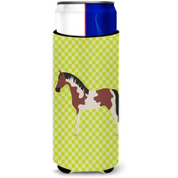 "Caroline's Treasures Pinto Horse Green Decorative Can Hugger, Slim, Multicolor"