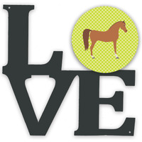 "Caroline's Treasures Arabian Horse Green Metal Artwork Love wall-decor, Multicolor"