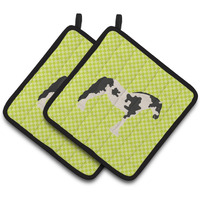 "Caroline's Treasures Cyldesdale Horse Green Decorated Pot Holder, 7.5"" x 7.5"""