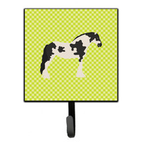 "Caroline's Treasures Cyldesdale Horse Green Wall Hook, Small, Multicolor"