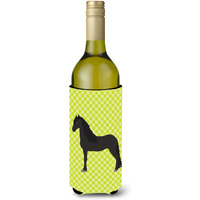 "Caroline's Treasures Friesian Horse Green Decorative Bottle Hugger, 750 ml, Multicolor"