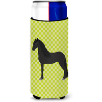 "Caroline's Treasures Friesian Horse Green Decorative Can Hugger, Slim, Multicolor"