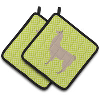"Caroline's Treasures Llama Green Decorated Pot Holder, 7.5"" x 7.5"""