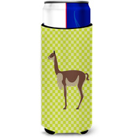 "Caroline's Treasures Vicugna or Vicuna Green Decorative Can Hugger, Slim, Multicolor"